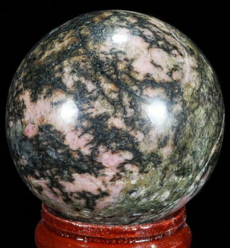 Polished Rhodonite Sphere - Madagascar #71561
